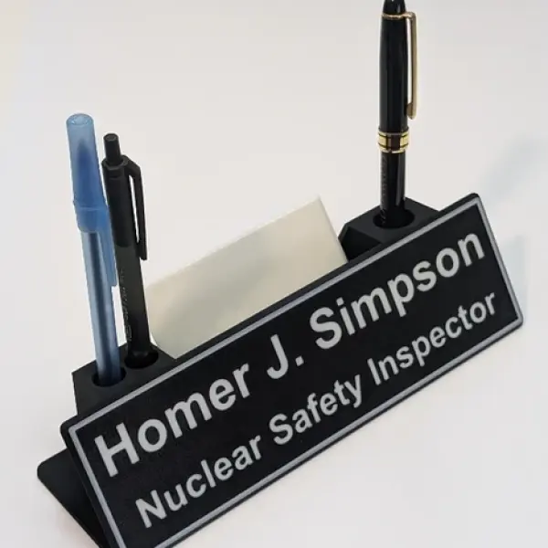 Professional Custom Name Plate & Business Card Holder – Sleek Desk Organization