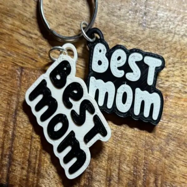 "Best Mom" 3D Printed Keepsake Keychain