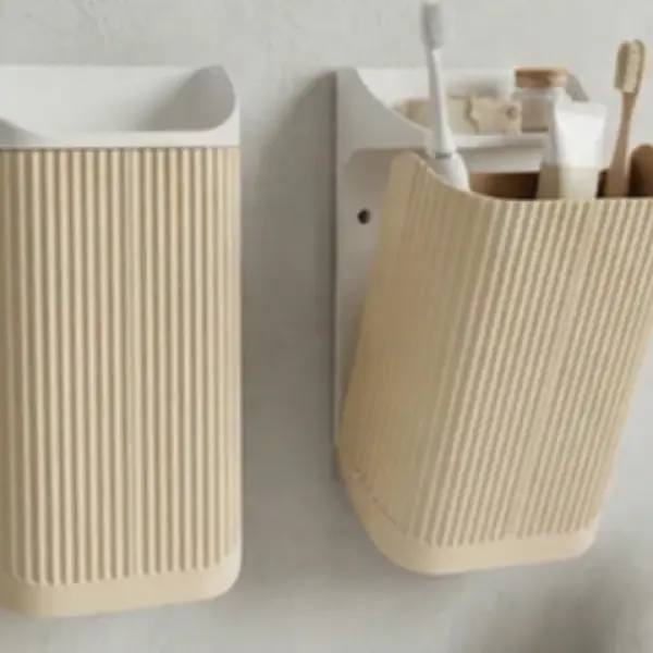 Fluted Wall-Mounted Bathroom Caddy
