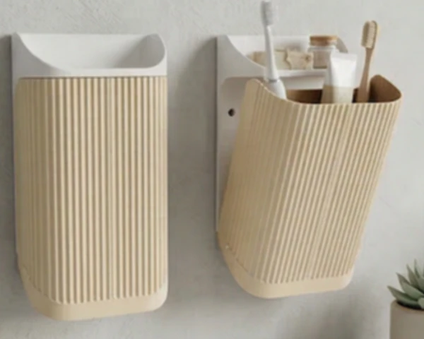 Fluted Wall-Mounted Bathroom Caddy