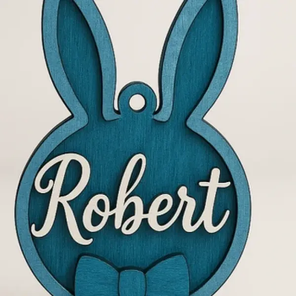 Signature Spring: Personalized Easter Name Tag Keychain