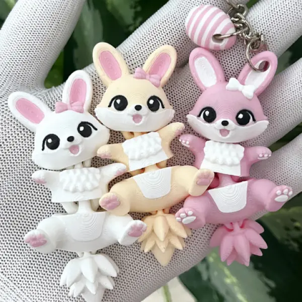 Flexi-Spring Easter Bunny – Articulated Fidget & Keychain